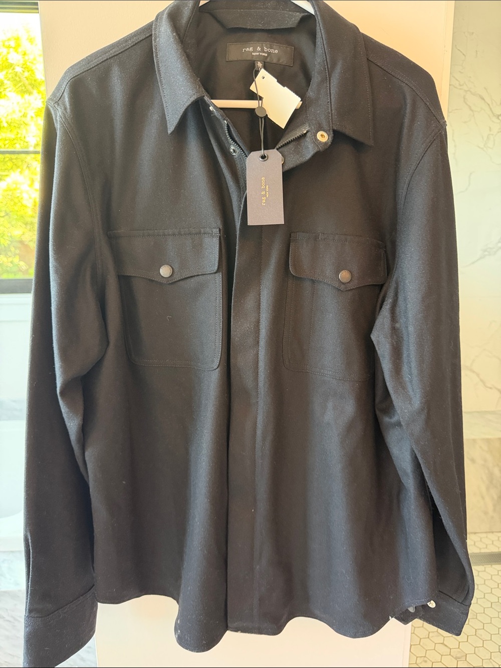 NWT rag & bone Men's Black Jack Zip Shirt